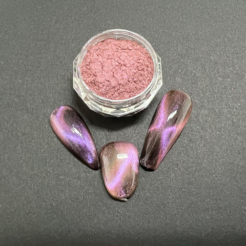 CP-DC01 Cat's Eye Begonia is a Cat's Eye Pigment Powder with a 10-60 micron size.  Approved for cosmetic use without restriction.  Popular uses include Nail Polish, Auto Paint, House Paint, Cosmetic, and many other industrial, cosmetic, & craft applications*.