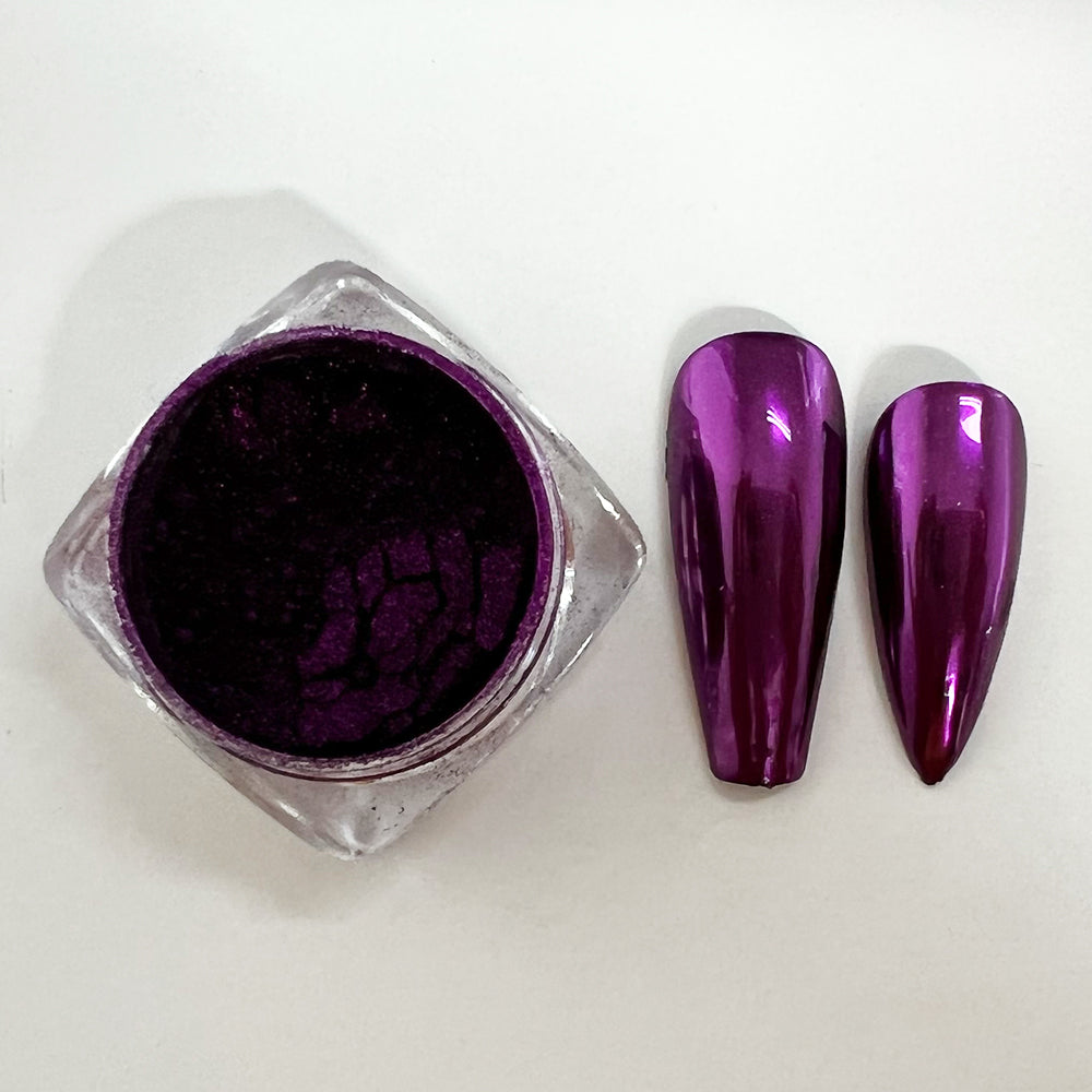 CP-DF06 Mirror Purple (Chrome) is a Mirror Pigment Powder with a 10-60 micron size. Not approved for cosmetic use, but OK for nail applications. Popular uses include Epoxy, Resin, Nail Polish, Polymer Clay, Auto Paint, House Paint, Water Color, Plastic, Ceramic, Silicone, & many other industrial & craft applications*