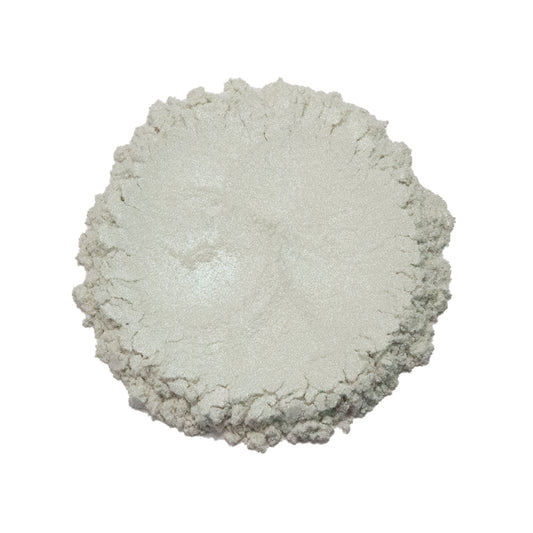 CP-235 Pearl Green Interference Mica Powder: Pearl luster white powder with a green reflection for Cosmetics, Epoxy Resin, Auto Paint, House Paint, Water Colors, Soap Making, Candle Making, Plastic, Jewelry, Glass, Ceramics, Silicone and many other industrial and craft applications.