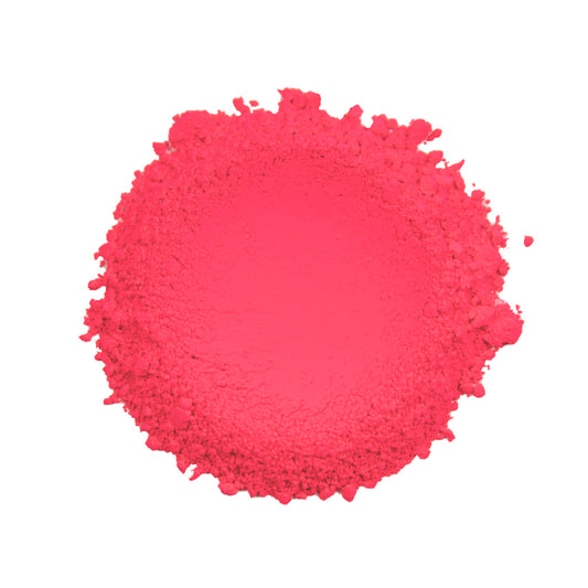 CP-26 Neon Pink Red (Day Glow/Black Light) is a Fluorescent Matte Bright Neon Powder with a 1-5 micron size.
Not approved for cosmetic use, but OK for many other uses. Available in a variety of sizes.
Popular for Epoxy, Resin, Nail Polish, Polymer Clay, Paint, Soap, Candle, Plastic, Jewelry, Glass, Ceramic, Silicone, Watercolors, and many other applications.