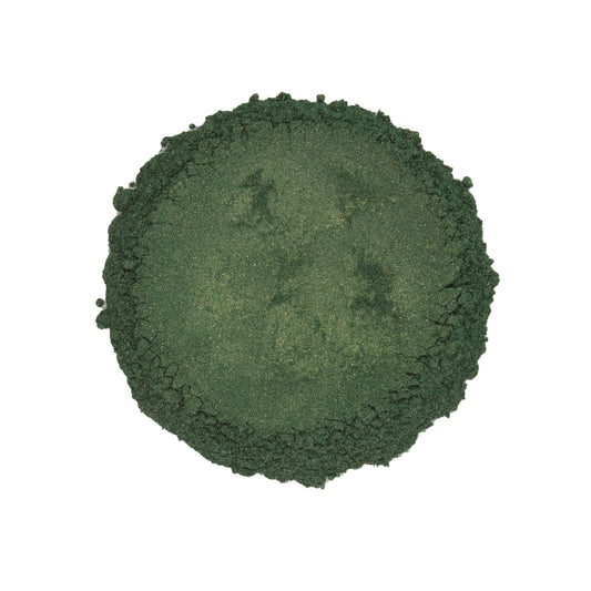 CP-6056 Jungle Green : Pearl Luster Powder for Cosmetics, Epoxy Resin, Nail Art, Nail Polish, Polymer Clay,  Auto Paint, House Paint, Water Colors, Soap Making, Candle Making, Plastic, Jewelry, Glass, Ceramics, Silicone and many other industrial and craft applications.