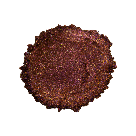 CP-889417 Red Purple Bronze is a Super Color Shift (Chameleon) Pigment Powder w/ a 10-50 micron size.

Popular for Cosmetic, Epoxy, Resin, Nail Polish, Polymer Clay, Paint, Soap, Candle, Plastic, Jewelry, Ceramic, Silicone, & many other applications.