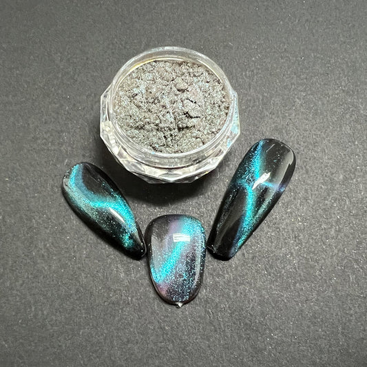 CP-DC04 Cat's Eye Teal is a Cat's Eye Pigment Powder w/ a 10-60 micron size.

Popular for Nail Polish, Auto Paint, House Paint, Cosmetic, and many other industrial, cosmetic, & craft applications.