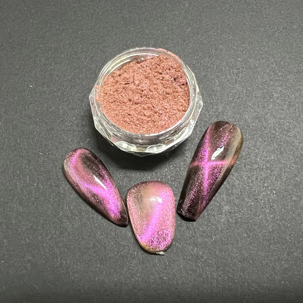 CP-DC05 Cat's Eye Frosty Pink is a Cat's Eye Pigment Powder w/ a 10-60 micron size.

Popular for Nail Polish, Auto Paint, House Paint, Cosmetic, and many other industrial, cosmetic, & craft applications.