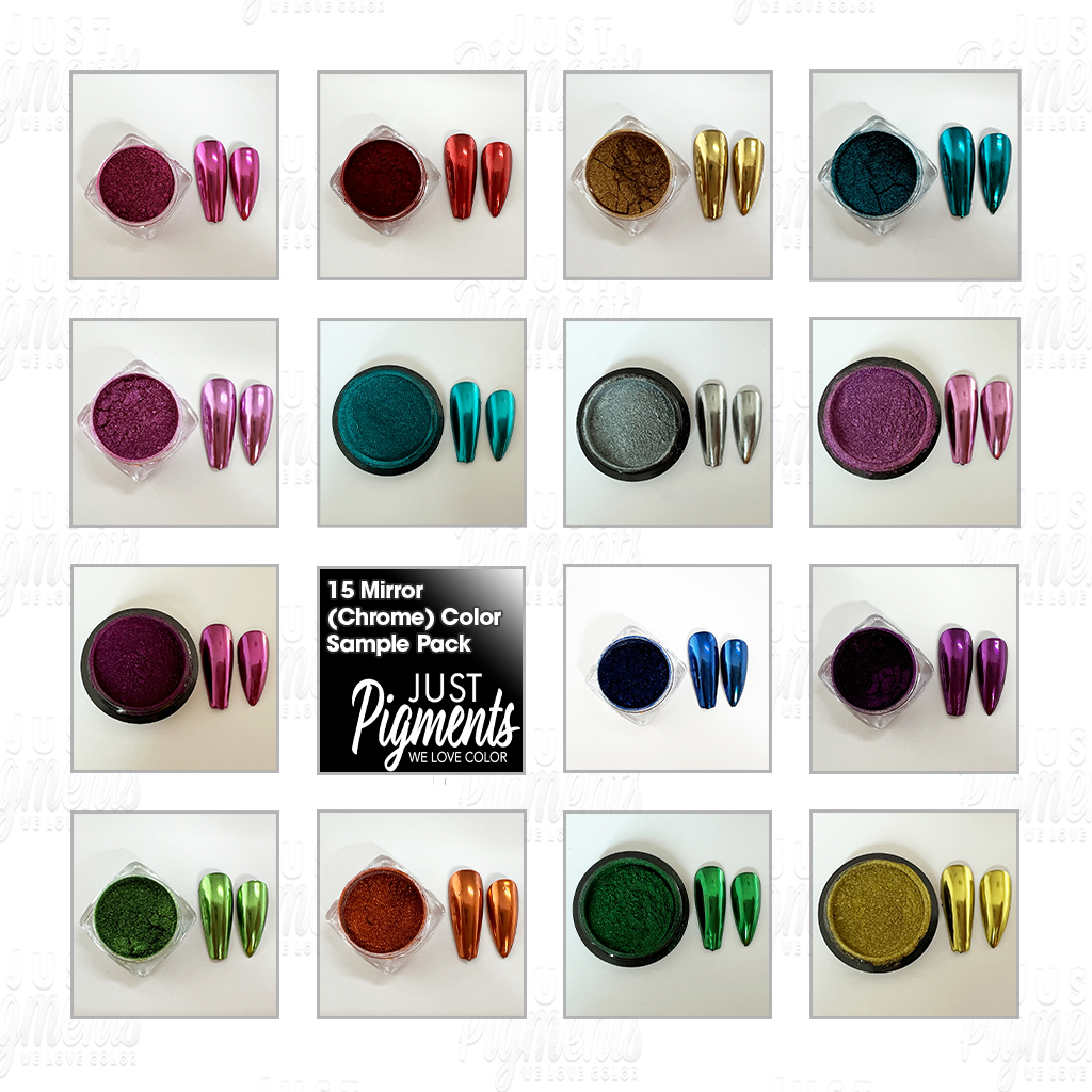 Color Sample Pack Sample Pack 15 Mirror (Chrome) Colors – Just Pigments