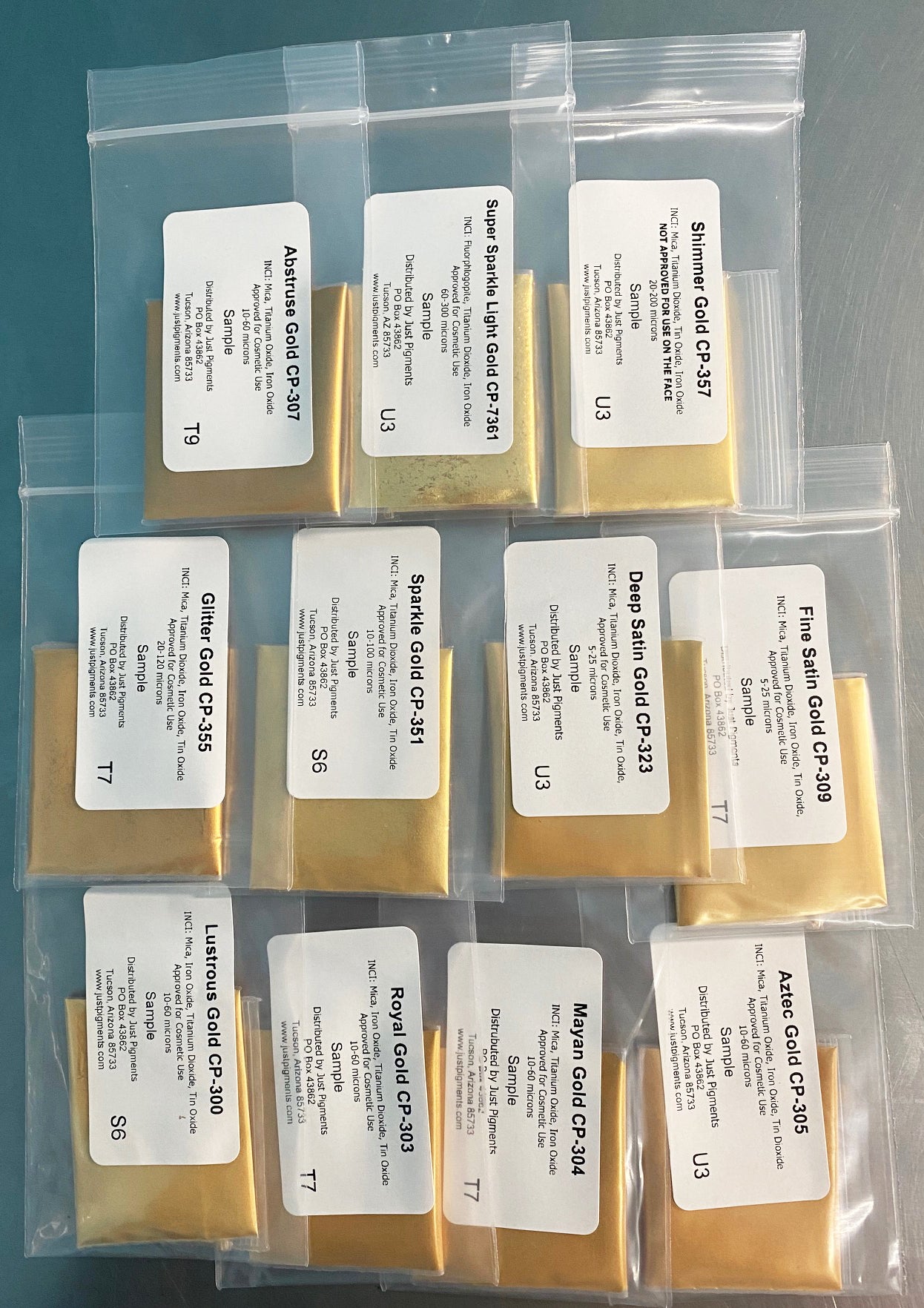 Sample Pack 11 Gold Colors – Just Pigments