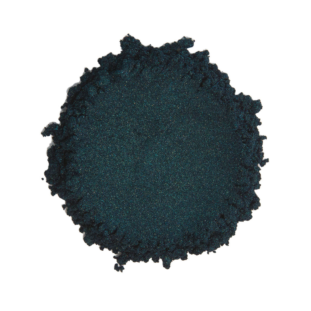 CP-60350 Black Green is a Duochrome Mica Powder with a 10-60 micron size.  Approved for cosmetic use WITH restrictions and available in a variety of sizes.  Popular for Limited Cosmetic, Epoxy, Resin, Nail Polish, Polymer Clay, Paint, Candle, Plastic, Jewelry, Glass, Ceramic, Silicone, and many other applications.