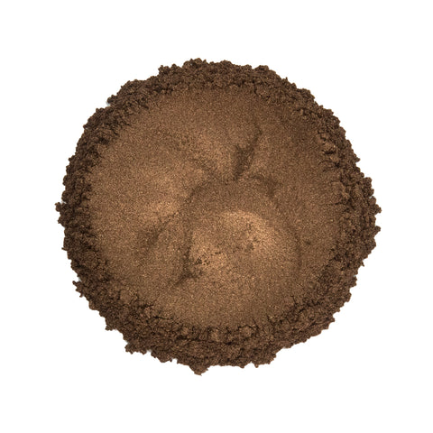 CP-6813 Deep Brown is a beautiful brown Pearl Luster Mica Powder w/ a 10-60 micron size.  Approved for cosmetic use w/o restriction & available in a variety of sizes.  Popular for Cosmetic, Epoxy, Resin, Nail Polish, Polymer Clay, Paint, Soap, Candle, Plastic, Jewelry, Glass, Ceramic, Silicone, & other applications.