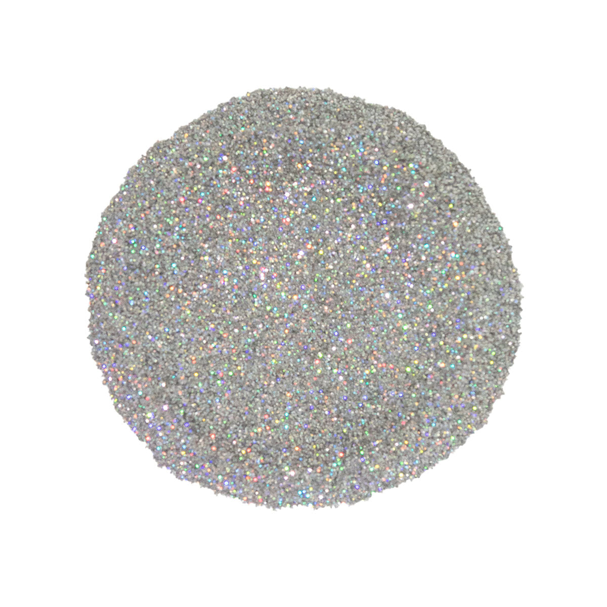 CP-BM011 Bio Glitter Silver Rainbow is a Silver colored Earth Friendly Glitter w/ a 200 micron size (.008 HEX size).

Approved for external use ONLY. Popular for Limited Cosmetic, Epoxy, Resin, Nail Polish, Polymer Clay, Paint, Candle, Plastic, Ceramic, Silicone, & other applications.