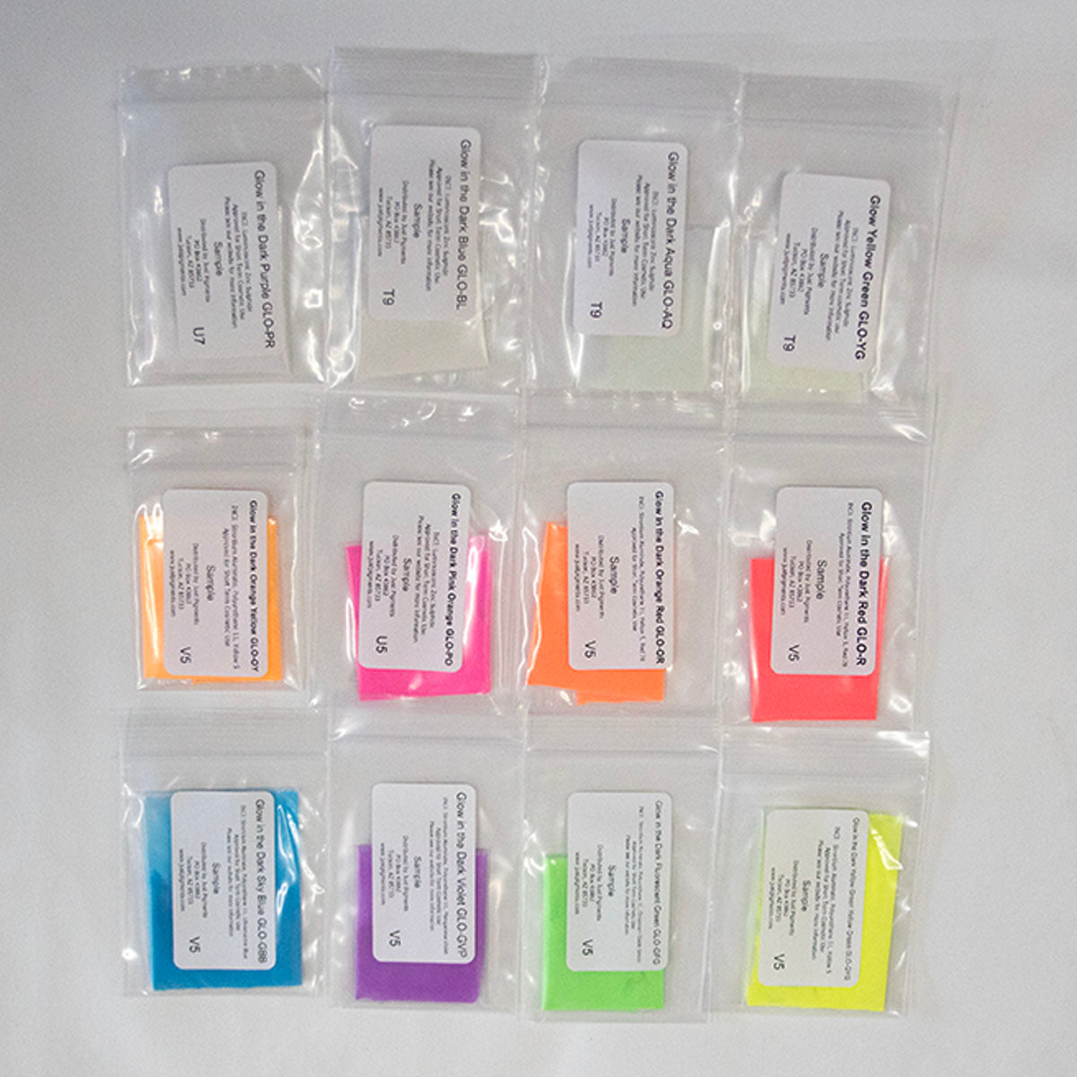 Sample Pack 12 Glow In The Dark Colors – Just Pigments