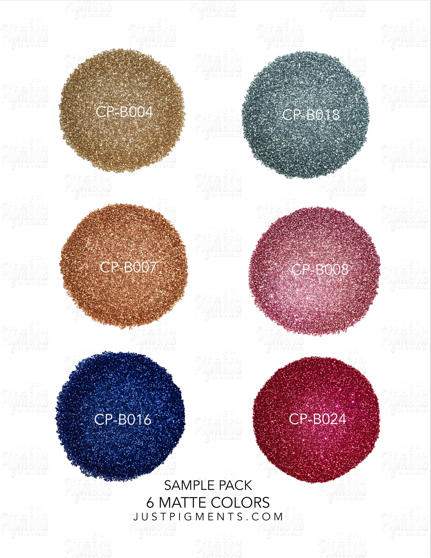 Sample Pack 6 Biodegradable Glitters (Plastic Free Glitters)